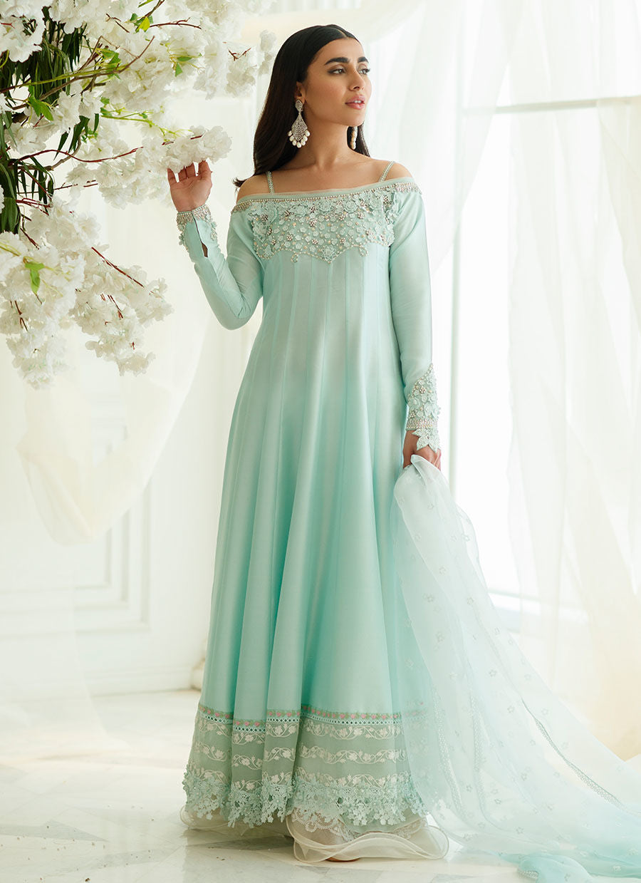 MYKONOS BLUE KALIDAAR AND DUPATTA BY FTA