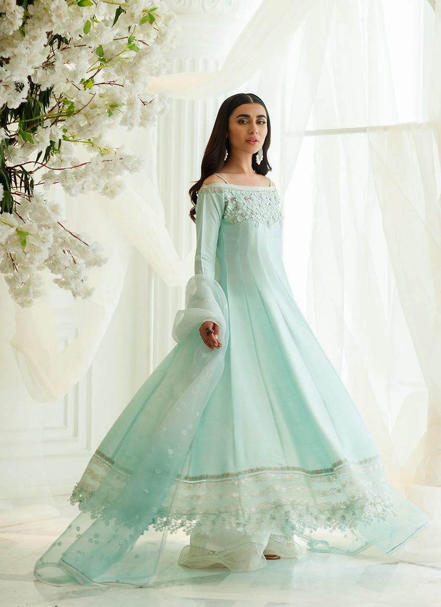 MYKONOS BLUE KALIDAAR AND DUPATTA BY FTA